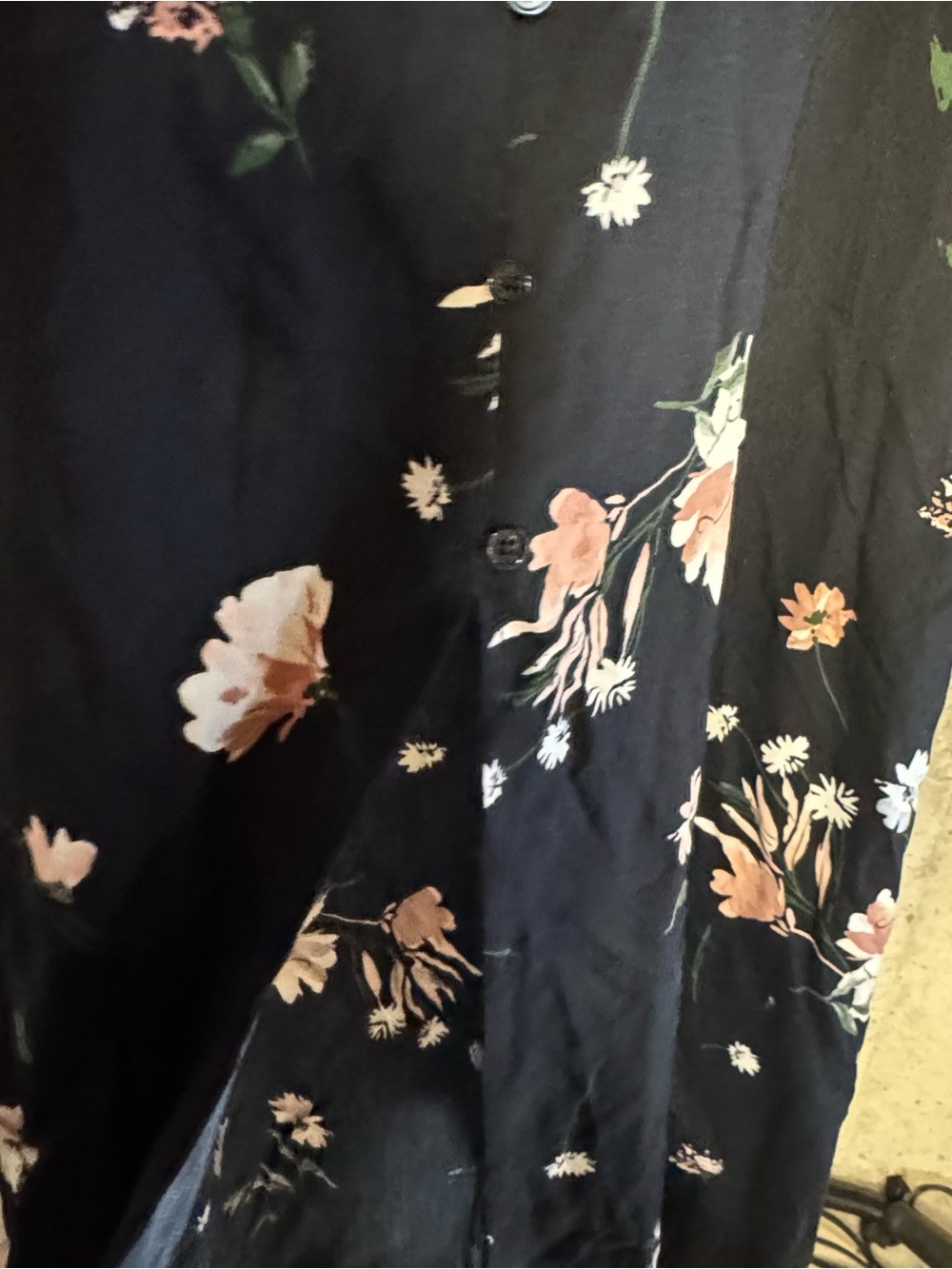 Band of Gypsies NWT Black Floral Dainty Feminine Coquette Maxi Dress Size Large - Picture 5 of 7